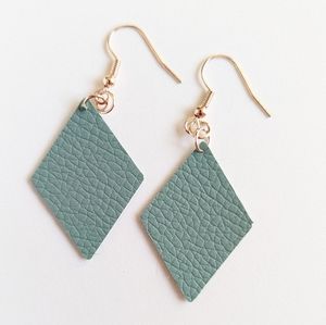 Diamond shaped earrings | faux leather